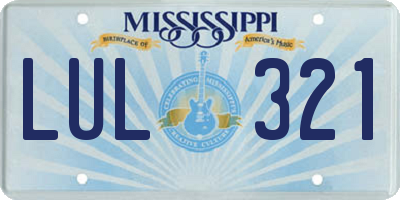 MS license plate LUL321