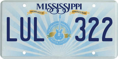 MS license plate LUL322