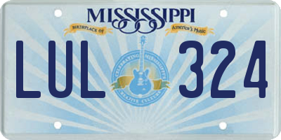 MS license plate LUL324