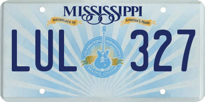 MS license plate LUL327