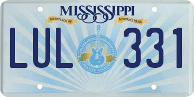 MS license plate LUL331