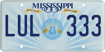 MS license plate LUL333