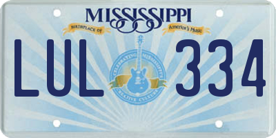 MS license plate LUL334