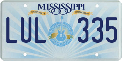 MS license plate LUL335