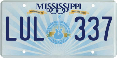 MS license plate LUL337
