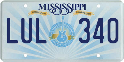 MS license plate LUL340
