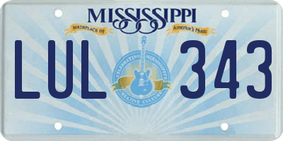 MS license plate LUL343
