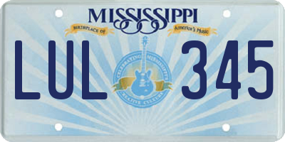 MS license plate LUL345