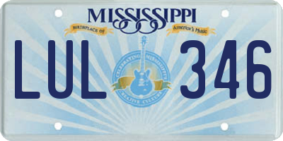 MS license plate LUL346