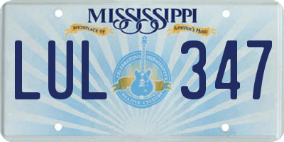 MS license plate LUL347