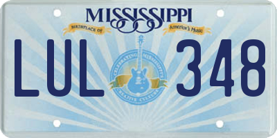 MS license plate LUL348