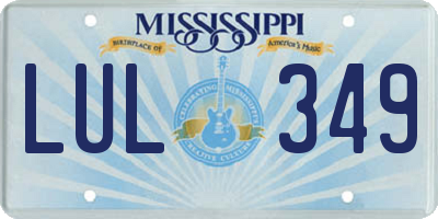 MS license plate LUL349