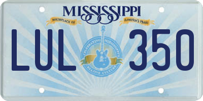 MS license plate LUL350