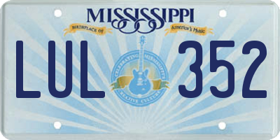 MS license plate LUL352