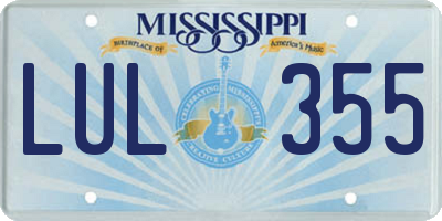 MS license plate LUL355