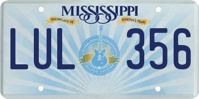 MS license plate LUL356