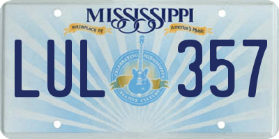 MS license plate LUL357