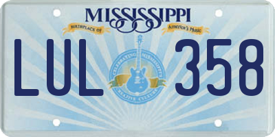 MS license plate LUL358