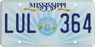 MS license plate LUL364