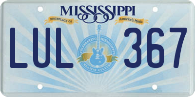 MS license plate LUL367