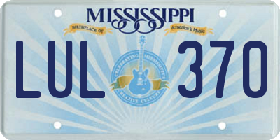 MS license plate LUL370