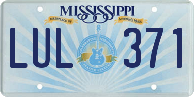 MS license plate LUL371