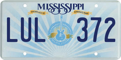 MS license plate LUL372