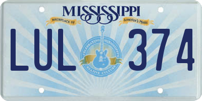 MS license plate LUL374