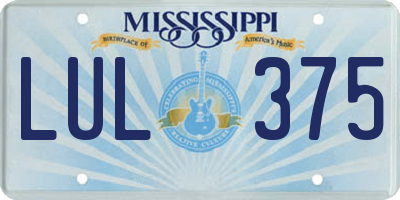 MS license plate LUL375