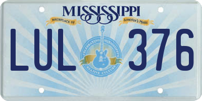 MS license plate LUL376