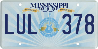 MS license plate LUL378