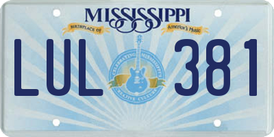 MS license plate LUL381