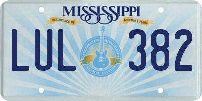 MS license plate LUL382