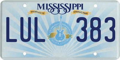 MS license plate LUL383