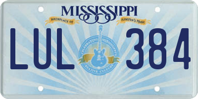 MS license plate LUL384