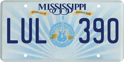 MS license plate LUL390