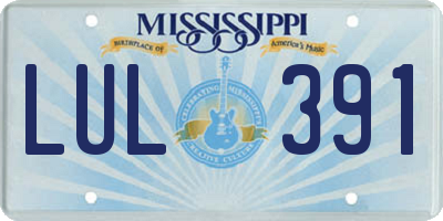 MS license plate LUL391