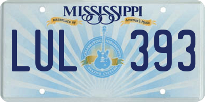 MS license plate LUL393