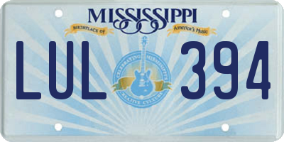MS license plate LUL394
