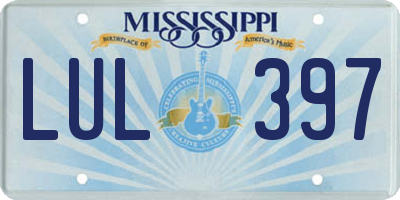 MS license plate LUL397