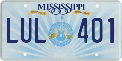 MS license plate LUL401