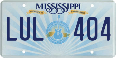 MS license plate LUL404