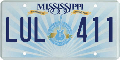 MS license plate LUL411