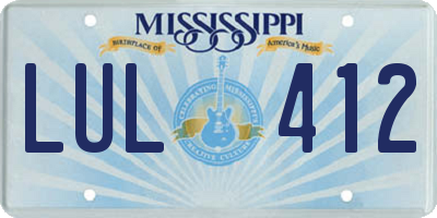 MS license plate LUL412