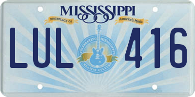 MS license plate LUL416
