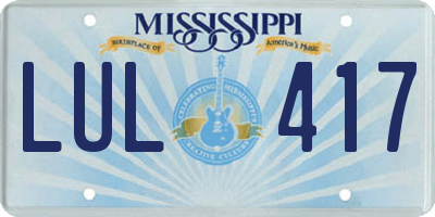 MS license plate LUL417