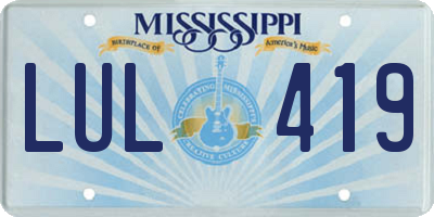 MS license plate LUL419