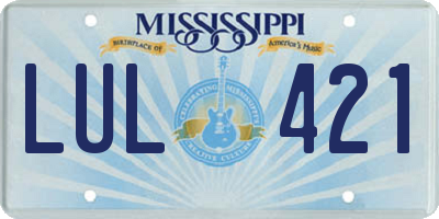 MS license plate LUL421
