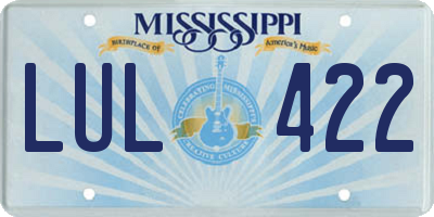 MS license plate LUL422