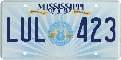 MS license plate LUL423